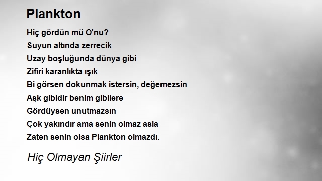 Hiç Olmayan Şiirler