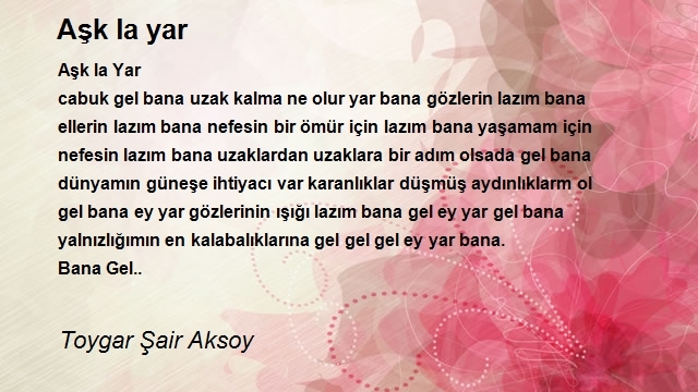 Toygar Şair Aksoy