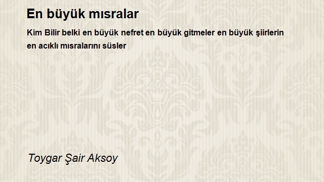 Toygar Şair Aksoy