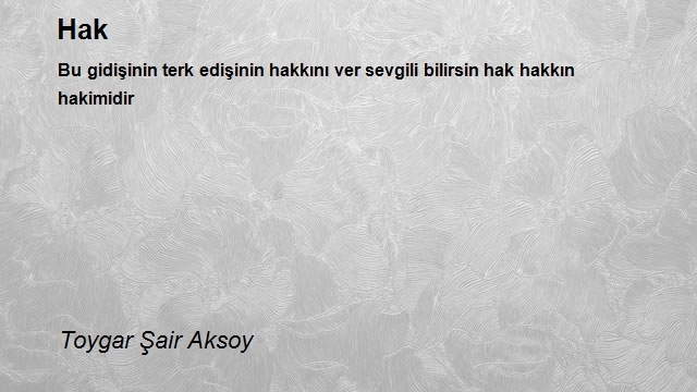 Toygar Şair Aksoy