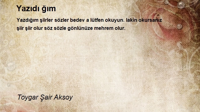 Toygar Şair Aksoy