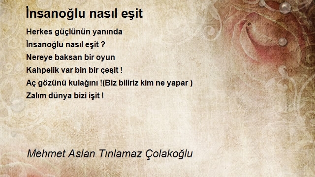 Mehmet Aslan Tınlamaz Çolakoğlu