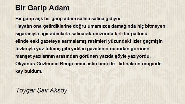 Toygar Şair Aksoy