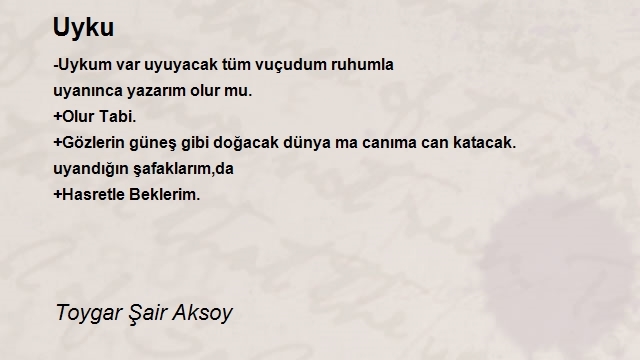 Toygar Şair Aksoy