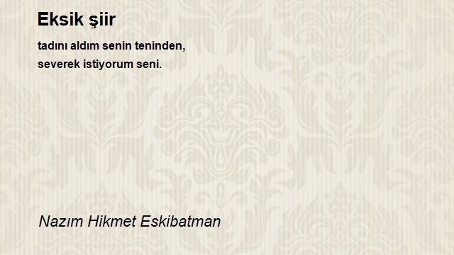 Nazım Hikmet Eskibatman