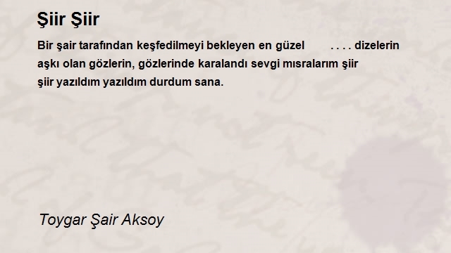 Toygar Şair Aksoy