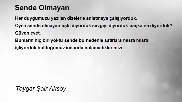 Toygar Şair Aksoy