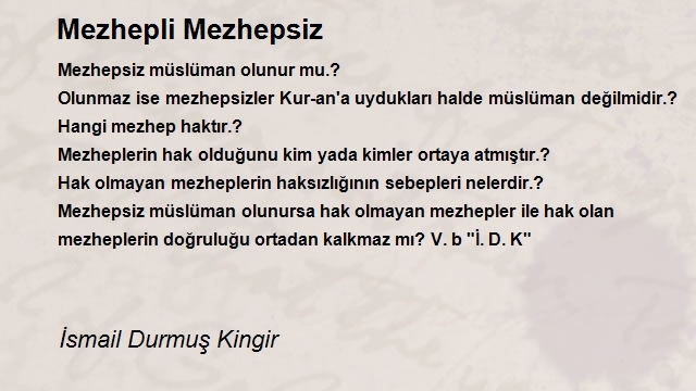 İsmail Durmuş Kingir