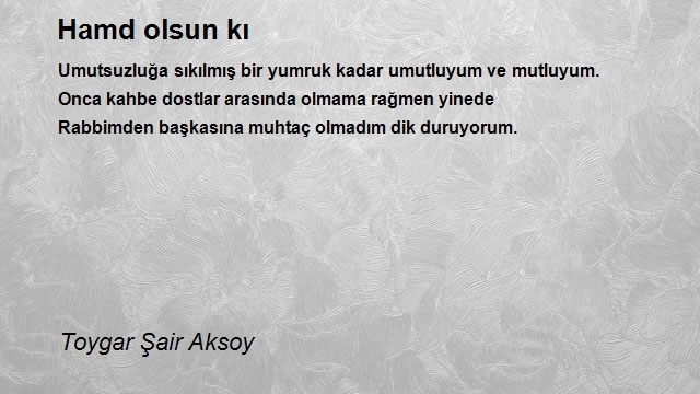 Toygar Şair Aksoy