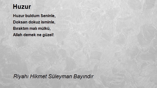 Riyahı Hikmet Süleyman Bayındır