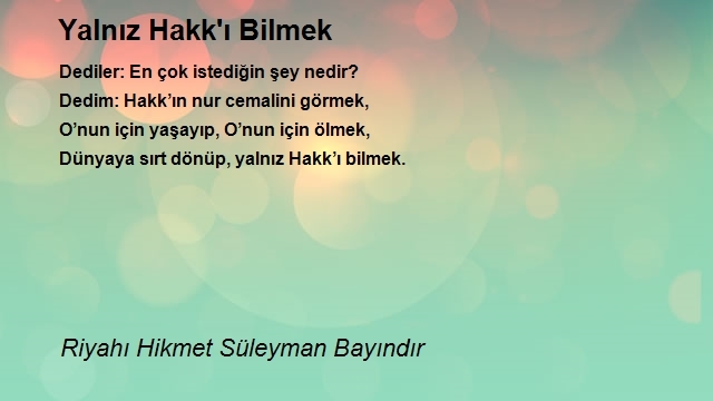 Riyahı Hikmet Süleyman Bayındır