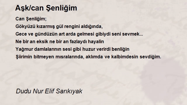 Dudu Nur Elif Sarıkıyak