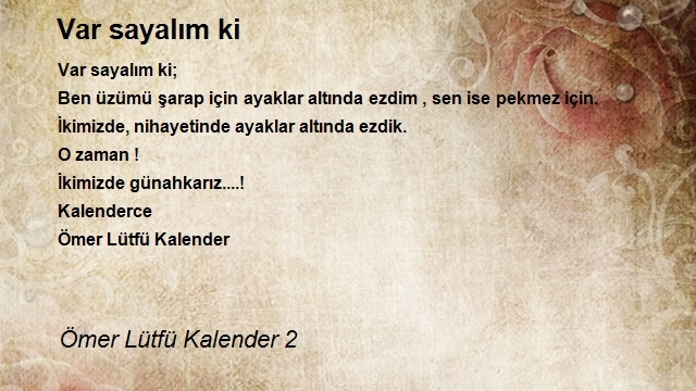 Ömer Lütfü Kalender 2