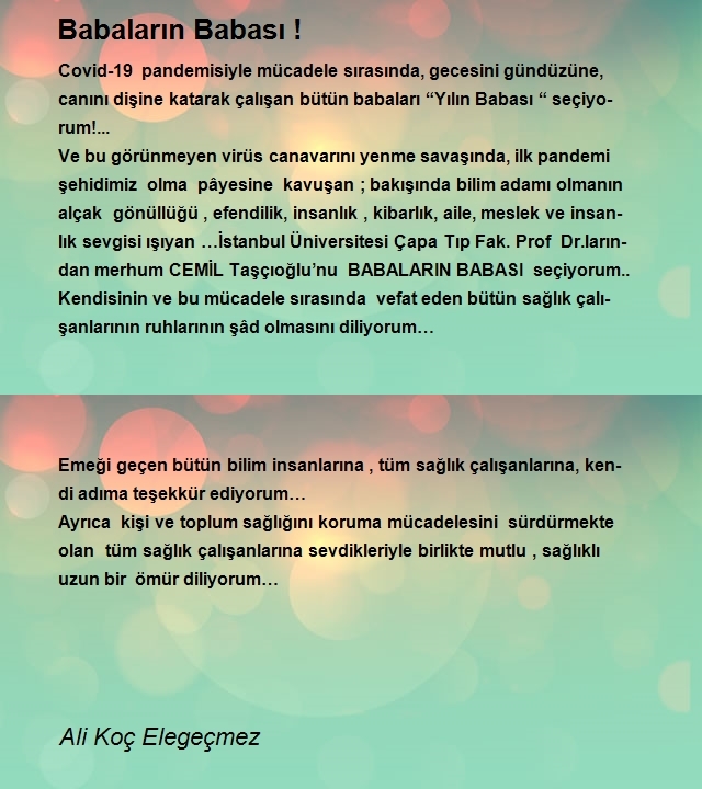 Ali Koç Elegeçmez