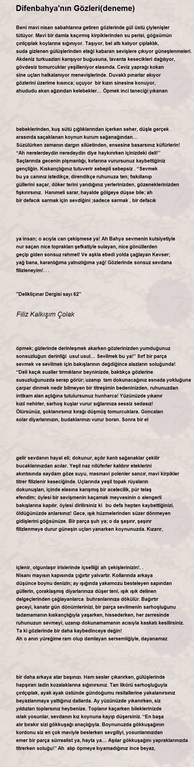 Filiz Kalkışım Çolak