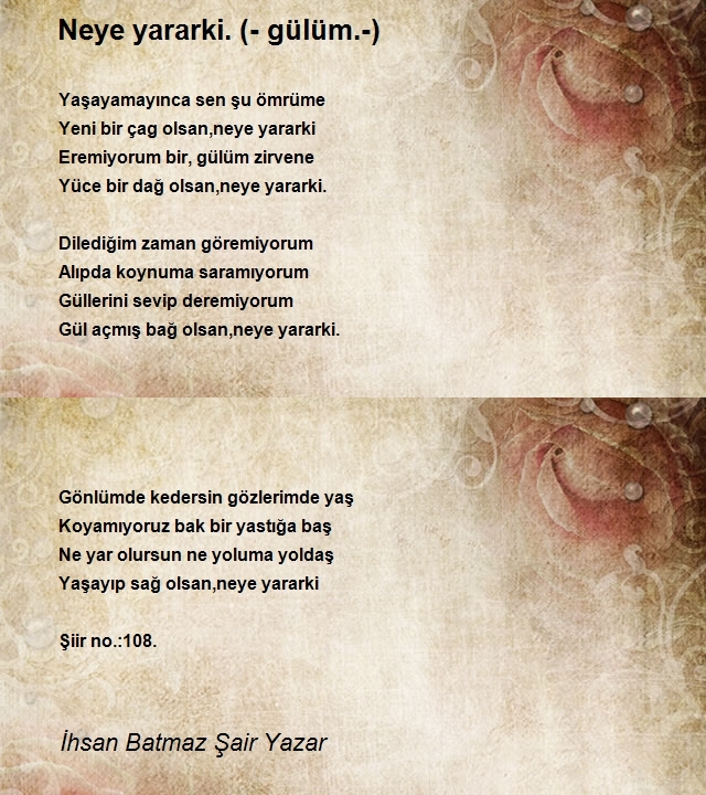 İhsan Batmaz Şair Yazar