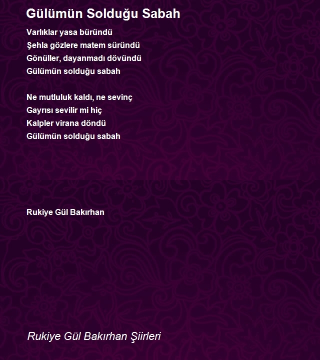 Rukiye Gül Bakırhan Şiirleri