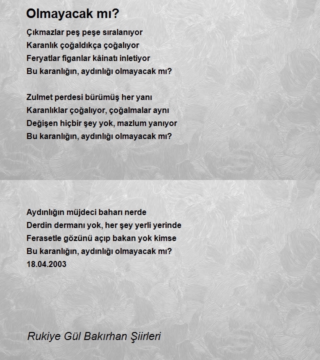 Rukiye Gül Bakırhan Şiirleri