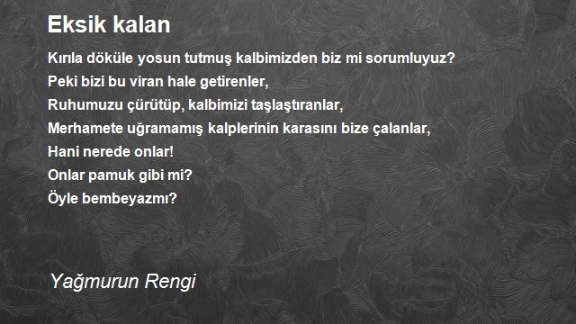 Yağmurun Rengi