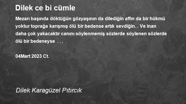 Dilek Karagüzel Pıtırcık