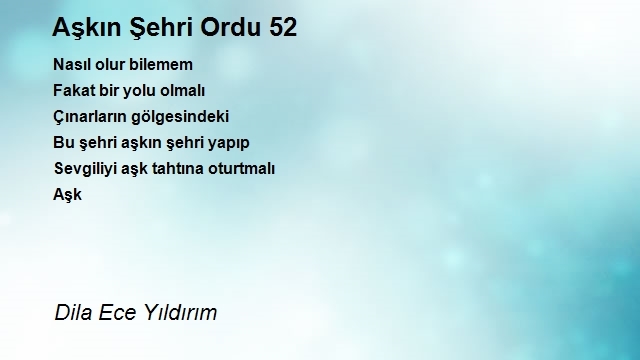 Aşk Aşkın Şehri Ordu