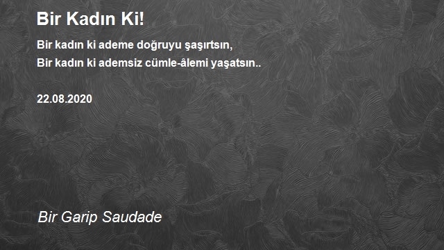 Bir Garip Saudade