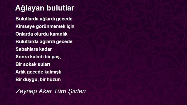 Zeynep Akar Tüm Şiirleri