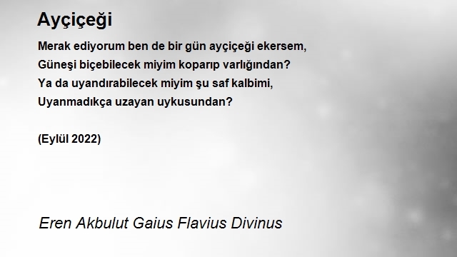 Eren Akbulut Gaius Flavius Divinuss