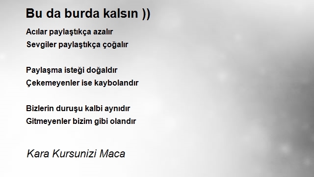 Kara Kursunizi Maca