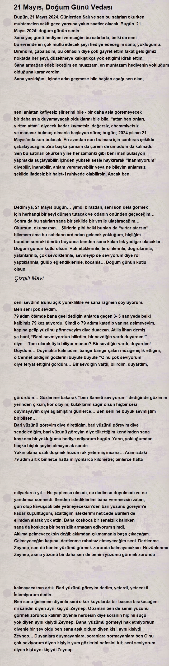 Çizgili Mavi