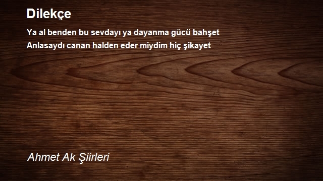 Ahmet Ak Şiirleri